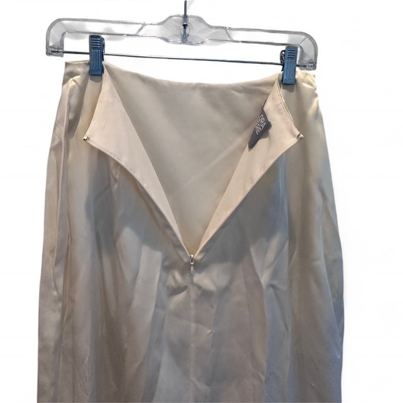 Floravere Silk Cupro Off White Midi Skirt Size 4 NEW Bridal Bachelorette - Picture 5 of 10